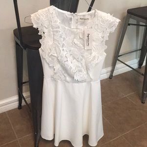 Shop Impressions Boutique White Dress With Lace